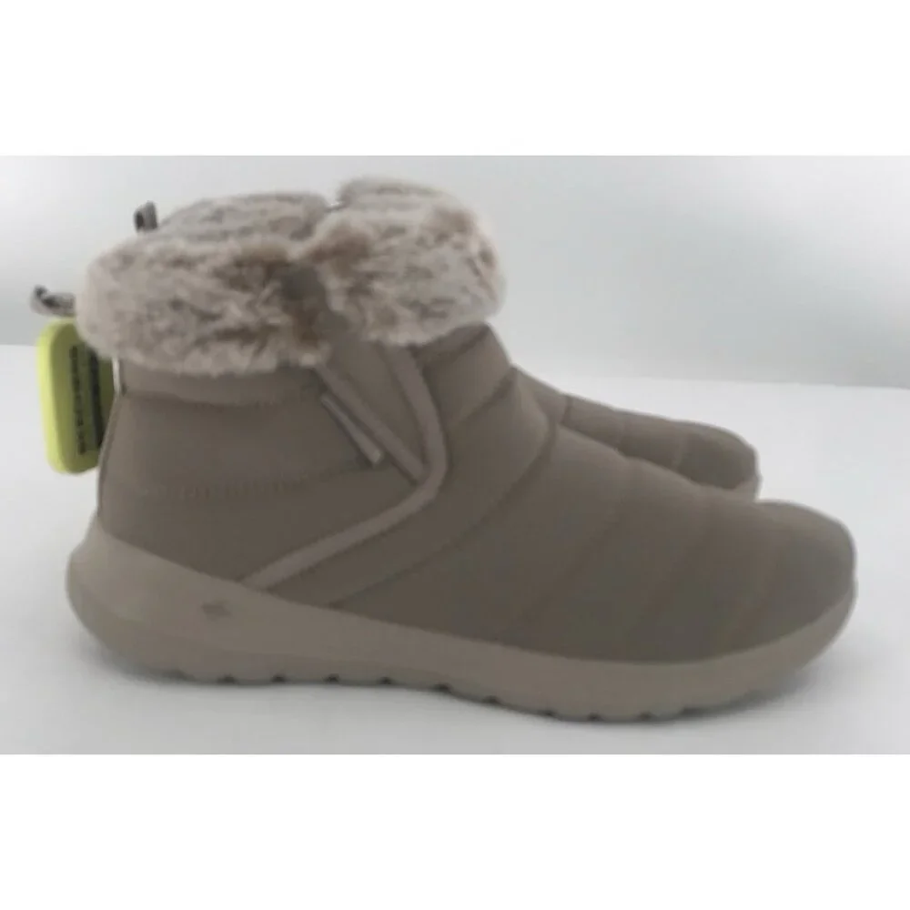 Skechers Womens Size 9 Boots Go Walk Air Cooled Goga Mat Taupe Walking Faux‎ Fur